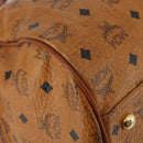 MCM Vicetos Boston Bag PVC Leather 2way Brown Gold Tone Auth 200204-14