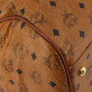 MCM Vicetos Boston Bag PVC Leather 2way Brown Gold Tone Auth 200204-16