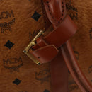 MCM Vicetos Boston Bag PVC Leather 2way Brown Gold Tone Auth 200204-18