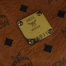 MCM Vicetos Boston Bag PVC Leather 2way Brown Gold Tone Auth 200204-12