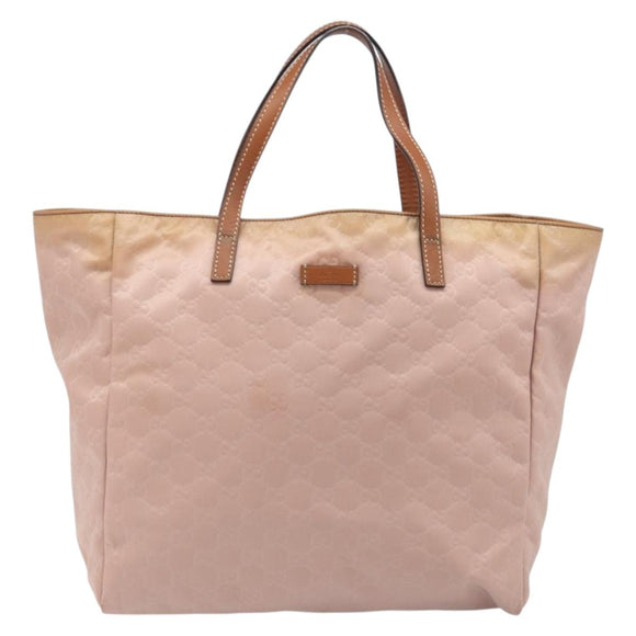 GUCCI GG Canvas Tote Bag Pink Brown 282439 Auth 200205