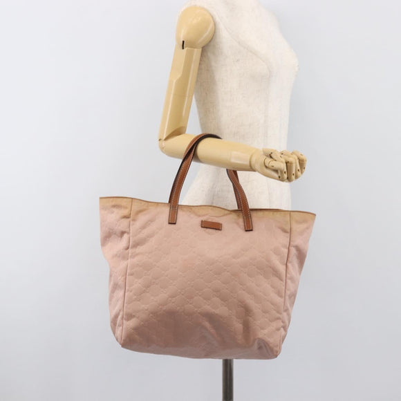 GUCCI GG Canvas Tote Bag Pink Brown 282439 Auth 200205
