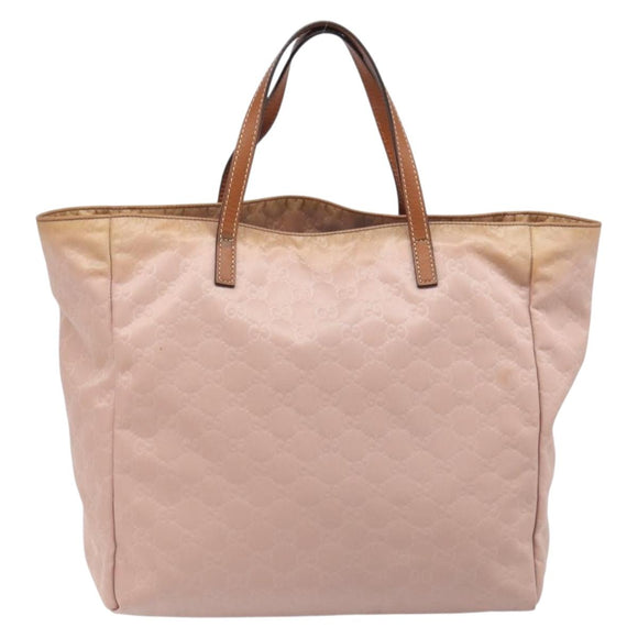 GUCCI GG Canvas Tote Bag Pink Brown 282439 Auth 200205