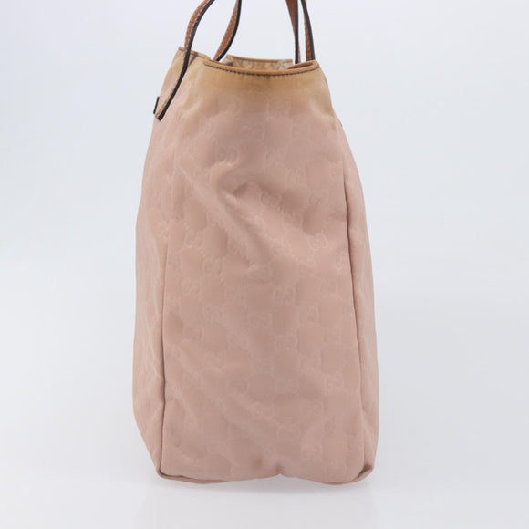 GUCCI GG Canvas Tote Bag Pink Brown 282439 Auth 200205