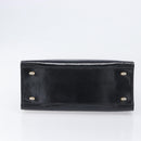 CELINE Hand Bag Leather Black Gold Tone Auth 200206-5