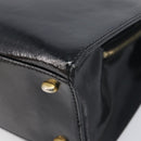CELINE Hand Bag Leather Black Gold Tone Auth 200206-15