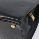 CELINE Hand Bag Leather Black Gold Tone Auth 200206-17