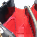 CELINE Hand Bag Leather Black Gold Tone Auth 200206-18