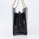 CELINE Hand Bag Leather Black Gold Tone Auth 200206-3