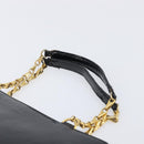 CELINE Hand Bag Leather Black Gold Tone Auth 200206-14