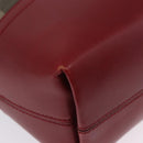 FENDI Stripe Tote Bag Nylon Red Gold Tone 8BH185 Auth 200207V-16