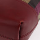 FENDI Stripe Tote Bag Nylon Red Gold Tone 8BH185 Auth 200207V-17