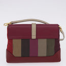 FENDI Stripe Tote Bag Nylon Red Gold Tone 8BH185 Auth 200207V-24