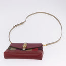 FENDI Stripe Tote Bag Nylon Red Gold Tone 8BH185 Auth 200207V-26