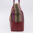 FENDI Stripe Tote Bag Nylon Red Gold Tone 8BH185 Auth 200207V-4