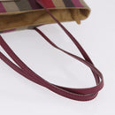 FENDI Stripe Tote Bag Nylon Red Gold Tone 8BH185 Auth 200207V-7