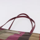 FENDI Stripe Tote Bag Nylon Red Gold Tone 8BH185 Auth 200207V-14