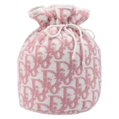Christian Dior Trotter Pouch Pile Pink White Auth 200208