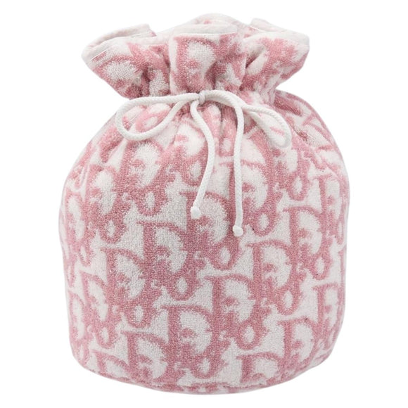 Christian Dior Trotter Pouch Pile Pink White Auth 200208