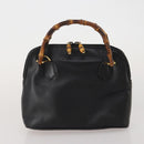 GUCCI Bamboo Shoulder Bag Hand Bag Leather 2 Set Black White Auth 200210-3