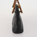 GUCCI Bamboo Shoulder Bag Hand Bag Leather 2 Set Black White Auth 200210-4