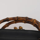 GUCCI Bamboo Shoulder Bag Hand Bag Leather 2 Set Black White Auth 200210-6