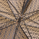 FENDI Zucca Umbrella Nylon Brown Gold Tone Auth 200211A-10
