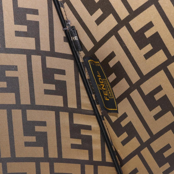 FENDI Zucca Umbrella Nylon Brown Gold Tone Auth 200211A