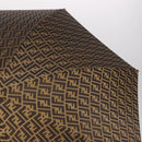 FENDI Zucca Umbrella Nylon Brown Gold Tone Auth 200211A-4