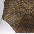 FENDI Zucca Umbrella Nylon Brown Gold Tone Auth 200211A-5