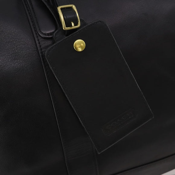 Coach Boston Bag Leather 2way Black Gold Tone Auth 200213