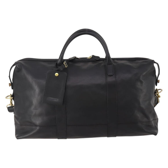Coach Boston Bag Leather 2way Black Gold Tone Auth 200213
