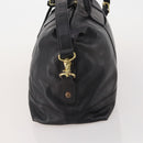 Coach Boston Bag Leather 2way Black Gold Tone Auth 200213-4