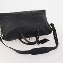 Coach Boston Bag Leather 2way Black Gold Tone Auth 200213-7