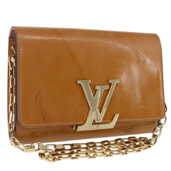 LOUIS VUITTON Vernis Pochette Louise GM Clutch Bag Dunne LV Auth 200232