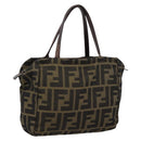 FENDI Zucca Canvas Hand Bag Black Brown Auth 200235-1