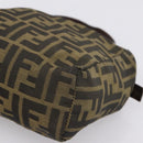 FENDI Zucca Canvas Hand Bag Black Brown Auth 200235-14