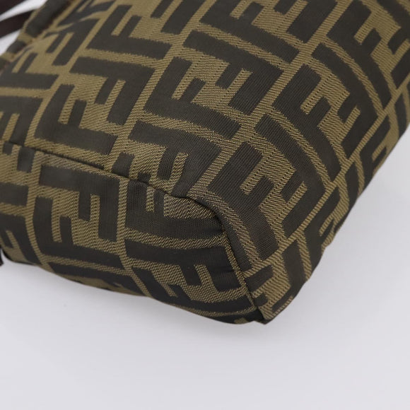 FENDI Zucca Canvas Hand Bag Black Brown Auth 200235