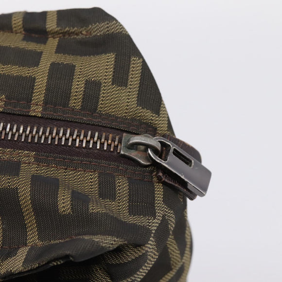 FENDI Zucca Canvas Hand Bag Black Brown Auth 200235