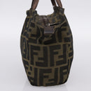 FENDI Zucca Canvas Hand Bag Black Brown Auth 200235-3