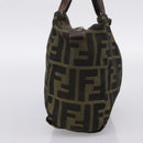 FENDI Zucca Canvas Hand Bag Black Brown Auth 200235-4