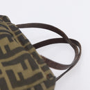 FENDI Zucca Canvas Hand Bag Black Brown Auth 200235-8