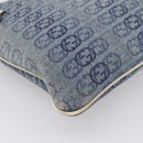 GUCCI Interlocking G Shoulder Bag Denim Outlet Blue Gold 257246 Auth 200236-17