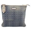 GUCCI Interlocking G Shoulder Bag Denim Outlet Blue Gold 257246 Auth 200236-13