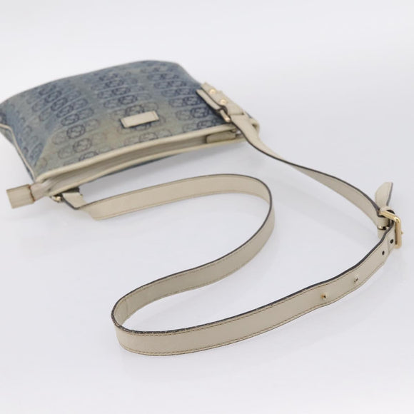 GUCCI Interlocking G Shoulder Bag Denim Outlet Blue Gold 257246 Auth 200236