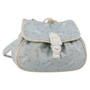 CELINE C Macadam Canvas Backpack Blue Gold Auth 200238-1