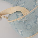 CELINE C Macadam Canvas Backpack Blue Gold Auth 200238-16