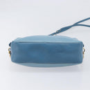 Miu Miu Shoulder Bag Leather Blue Gold Auth 200239A-10