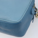 Miu Miu Shoulder Bag Leather Blue Gold Auth 200239A-11
