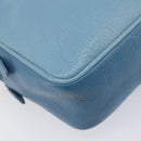 Miu Miu Shoulder Bag Leather Blue Gold Auth 200239A-14